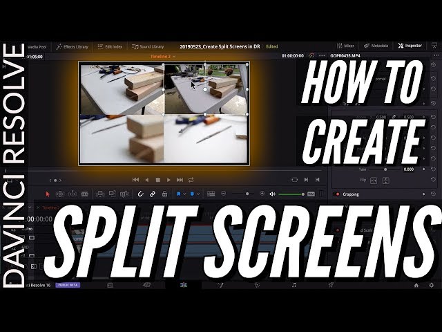 Split Screen for Multiple Clips in Davinci Resolve