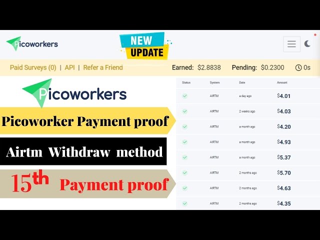 15th Withdraw.. || আবারও টাকা উত্তোলন করলাম  আপনার তুলেছেন কি? Picoworkers payment proof  in Bangla