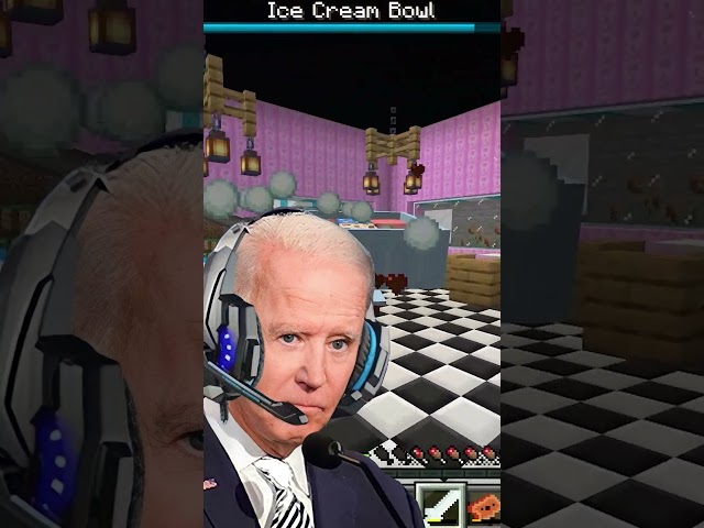 Joe Biden fights Ice Cream Boss #funny #memes #ai #shorts #minecraft