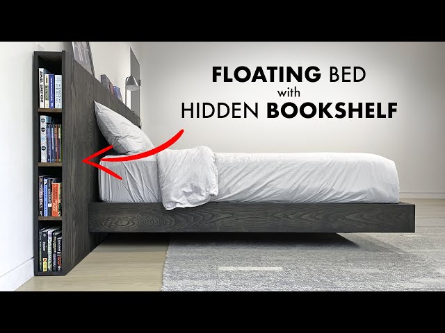Building a Floating Bed with Bookshelf Headboard