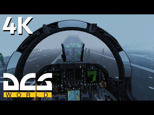 F/A-18C Carrier Landing In Bad Weather Conditions | Ultra Graphics 4K DCS World