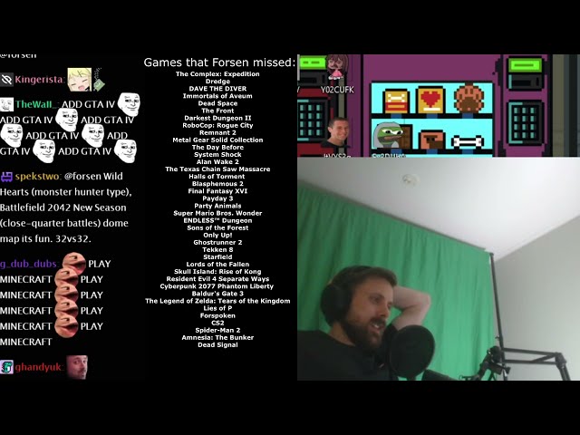 Forsen Makes a list of the Games that he missed ..