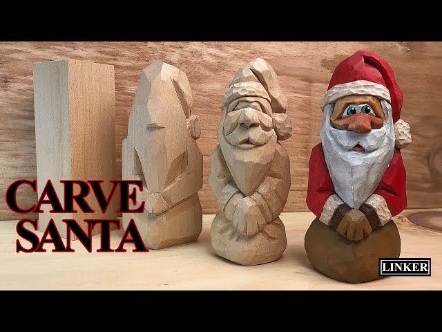 How to Carve Santa with a Bag Of Toys - Full Woodcarving Tutorial