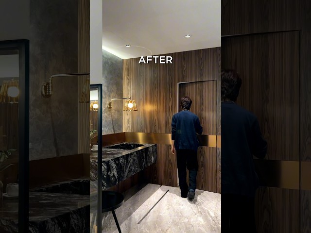 MOST CRAZY powder room transformation! #interiordesign #beforeandafter