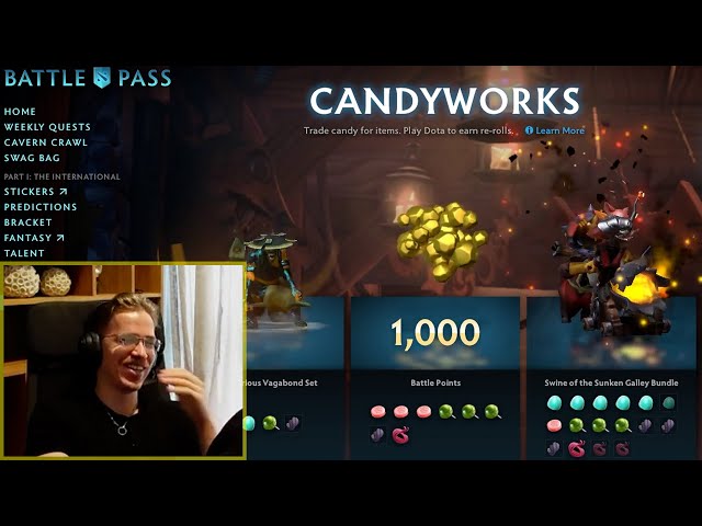 Topson's reaction when skipped Techies Arcana from Candyworks