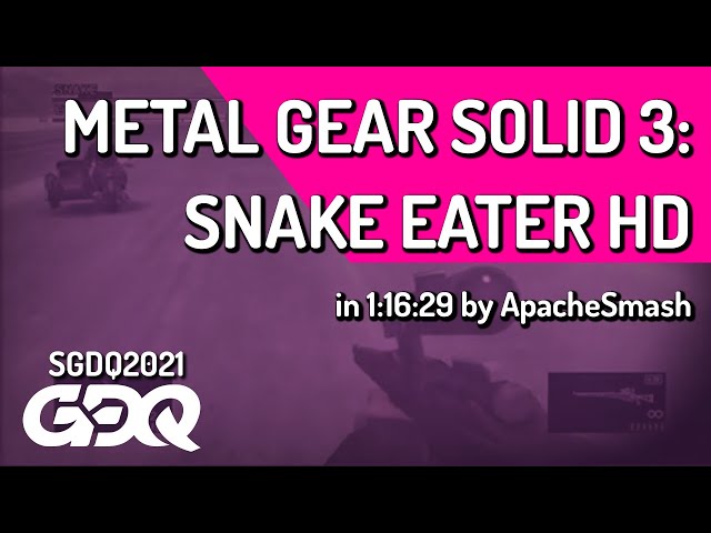 Metal Gear Solid 3: Snake Eater HD by ApacheSmash in 1:13:23 - Summer Games Done Quick 2021 Online