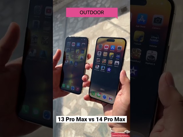 iPhone 13 Pro Max vs 14 Pro Max Brightness Test 🔆 1000 Nits vs 2000 Nits😍🔥