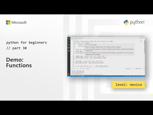 Demo: Functions | Python for Beginners [30 of 44]