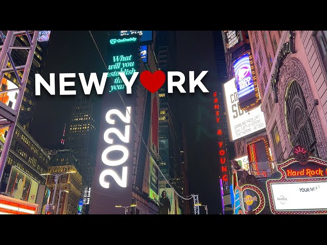 [4k]🇺🇸Walking Around Times Square NYC/Day Before New Year's Eve 🌟💖 Dec.30 2021.