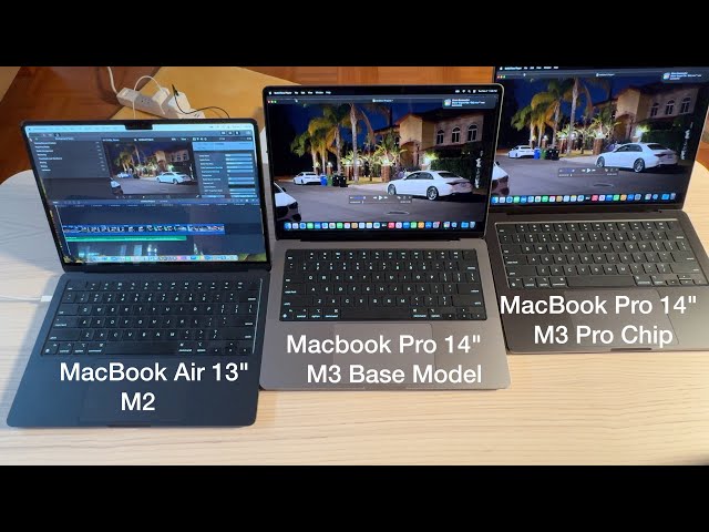 MacBook Air M2 - MacBook Pro M3- MacBook Pro M3 Pro 8k playback in FCP