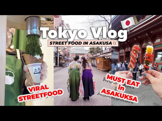 tokyo vlog 🇯🇵 eating streetfood in Asakusa, renting kimono & plans failed | Living in Japan