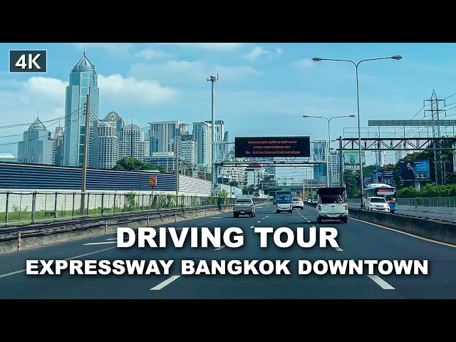 【4K】Driving on expressways in Bangkok Downtown Thailand  April, 2021