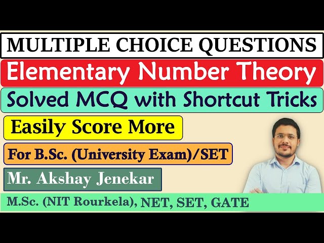 Solved MCQ on Elementary Number Theory | BSc Mathematics | Shortcuts tricks | University Exam | SET