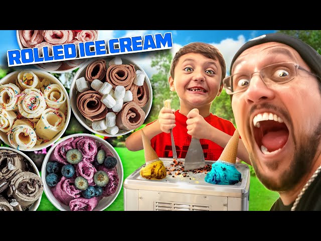 Ice Cream Rolls DIY at Home!  (FV Family Rolled Ice-cream Homemade Dessert)