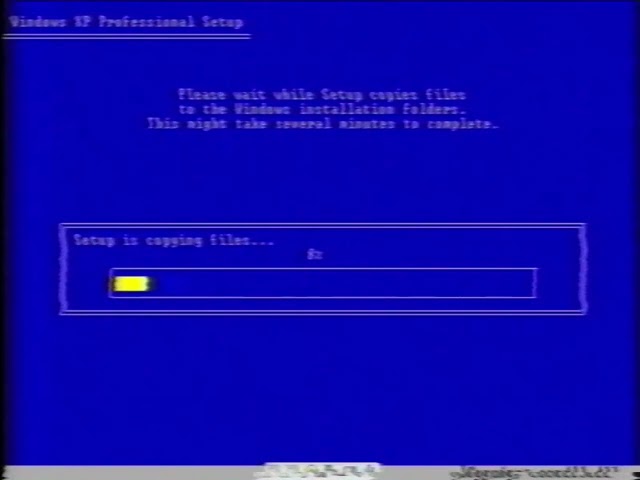 NTSC-RS test video - Windows XP Professional Installation
