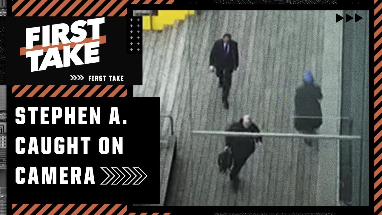 Stephen A. CAUGHT ON CAMERA running to the First Take studio when he's late for work 😂😂