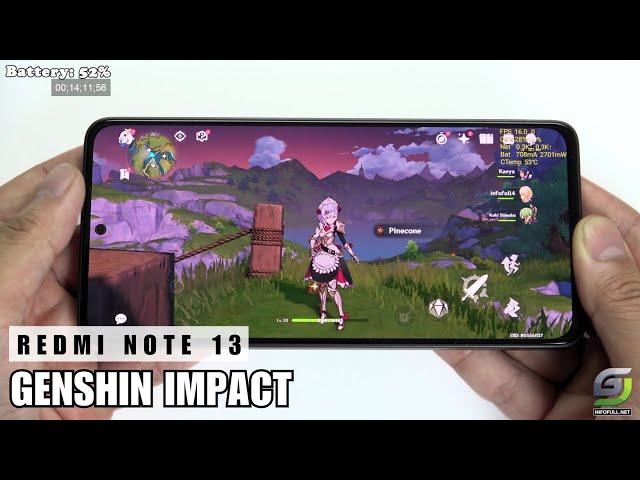 Redmi Note 13 test game Genshin Impact Max Graphics | Highest 60FPS