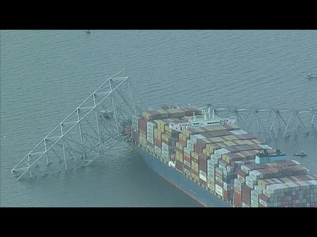 AERIALS: Baltimore's Francis Scott Key Bridge Collapse in daylight