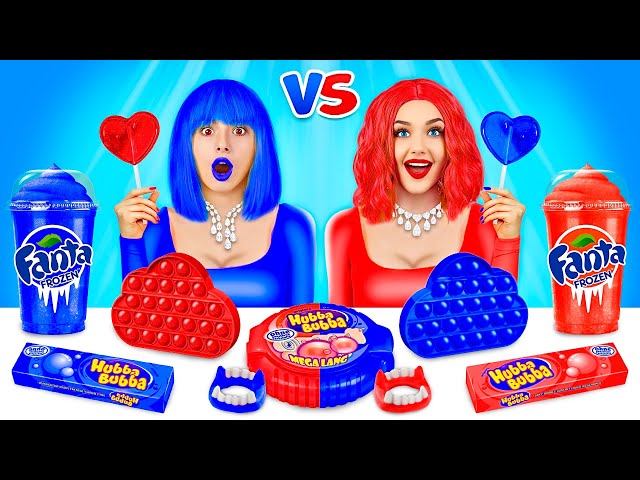 Red Food VS Blue Food Challenge | Mukbang with Only 1 Color Food! Crazy War by RATATA BRILLIANT