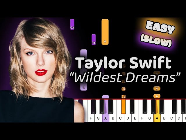Wildest Dreams Taylor Swift Piano Lesson! (Easy) SLOW 50% Speed
