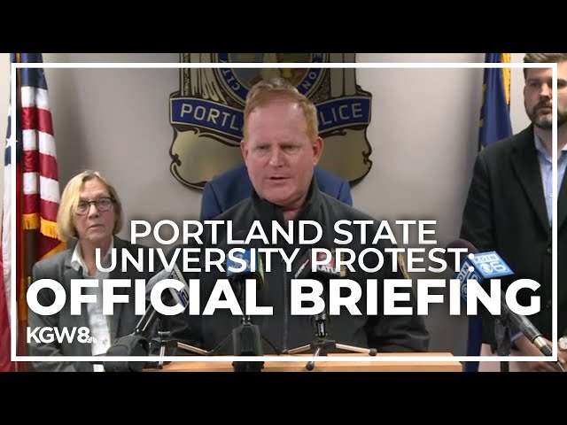 Portland State University protest | Police, city officials give briefing on protest at library