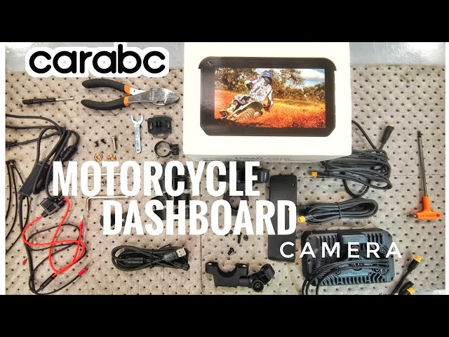 CARABC Motorcycle Dash Cam with Carplay and Android Auto - Wireless Screen Projection Recorder