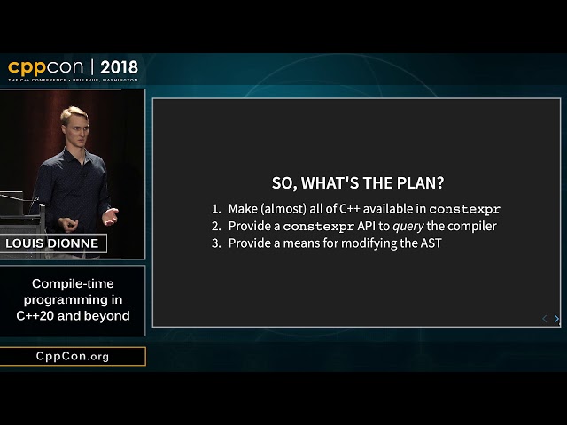CppCon 2018: Louis Dionne “Compile-time programming and reflection in C++20 and beyond”