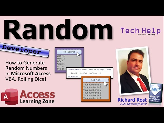 How to Generate Random Numbers in Microsoft Access VBA. Rolling Dice!