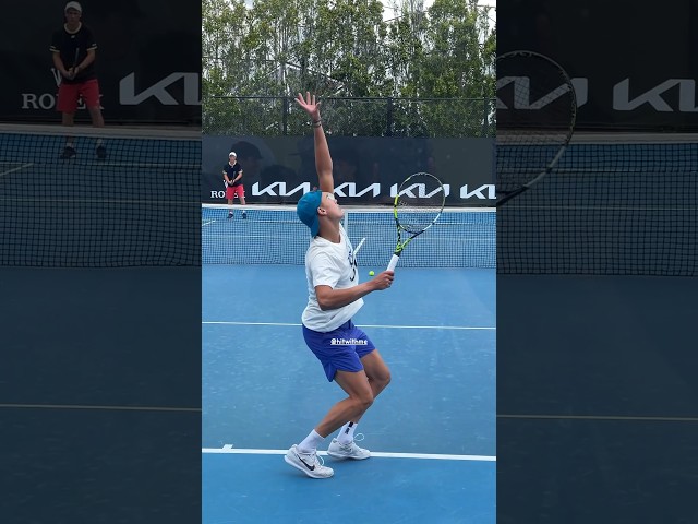 Holger Rune serve and forehand in slow-motion 🚀🎾 #HolgerRune #Tennis #TennisPlayer #Shorts