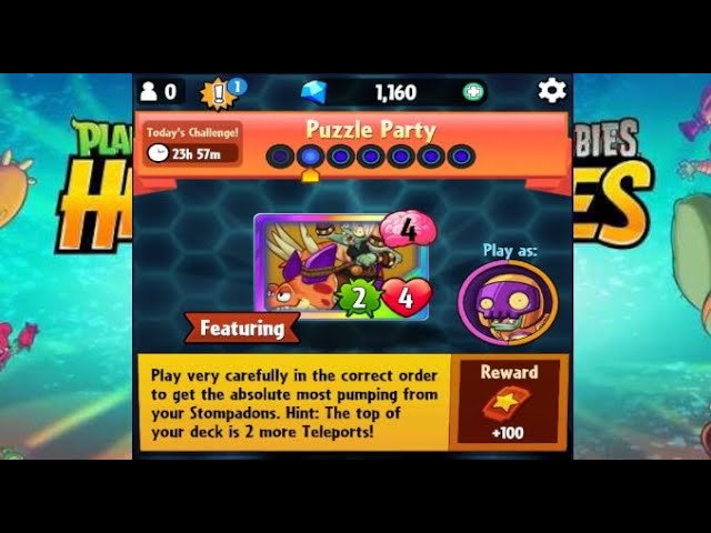 Puzzle party  | Daily Challenge Day 2 | 1 February 2023 | PVZ Heroes