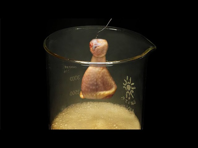 Vaporizing chicken in acid