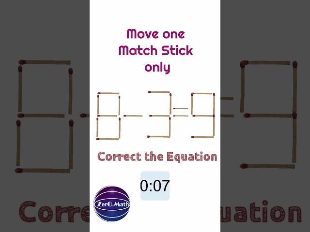 Think Logically | Matchstick Puzzle | #shorts #math #puzzle #youtubeshorts #riddles