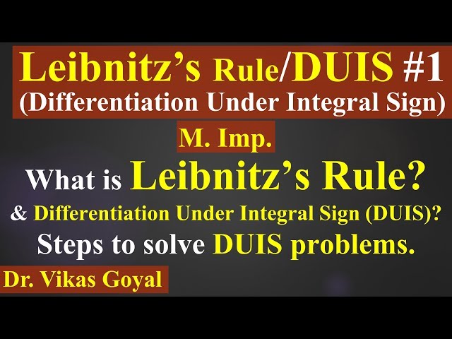 Leibnitz's Rule for DUIS #1 in Hindi (M.imp) Differentiation under Integral Sign, Engineering Maths