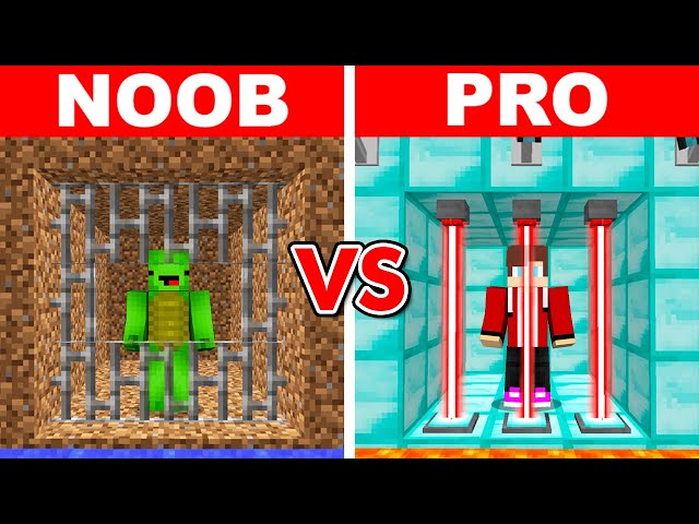 Minecraft NOOB vs PRO: SAFEST SECURITY PRISON BUILD CHALLENGE