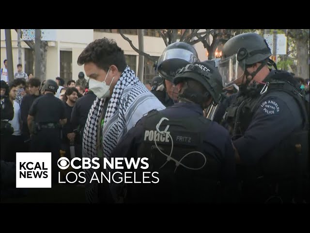 Dozens of pro-Palestinian protesters detained as LAPD clears demonstrators out of USC