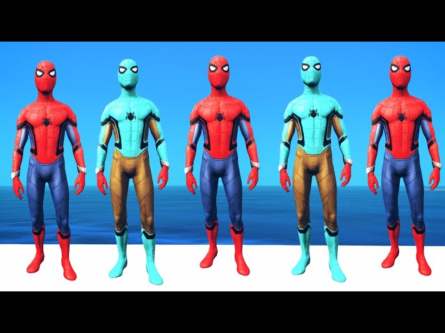 GTA 5 Epic Ragdolls | Rainbow Spiderman and Super Heroes Jumps/fails Episode 56 (Euphoria Physics)