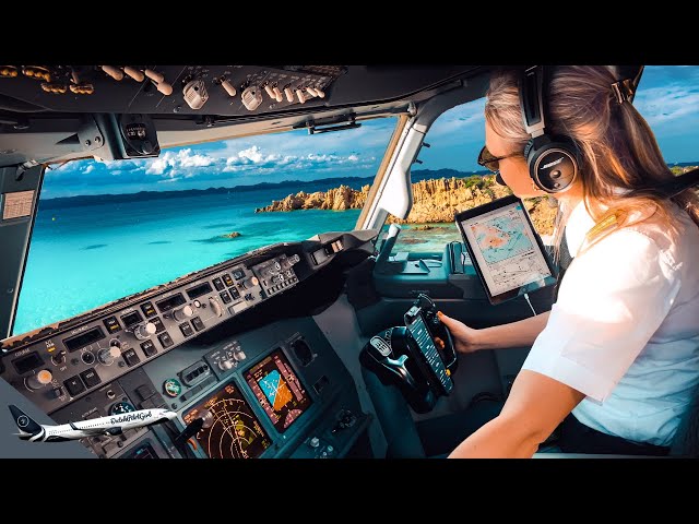 BOEING 737 Stunning LANDING ITALY SARDINIA Airport RWY05 | Cockpit View | Life Of An Airline Pilot
