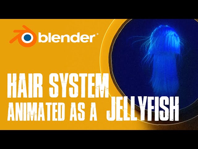 Blender Hair system animated as a Jellyfish