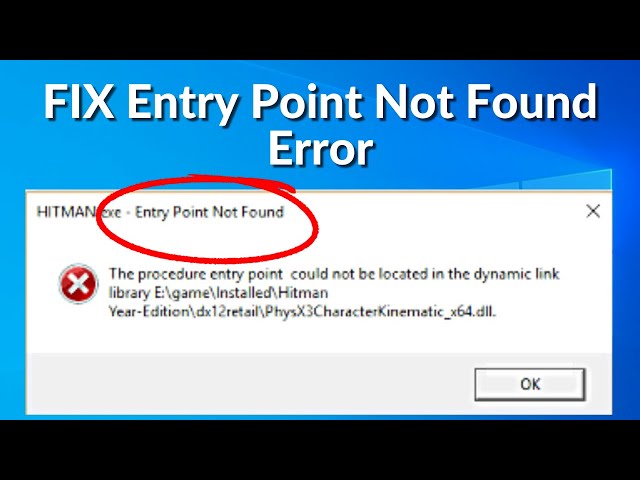 How to fix entry point not found dynamic link library Error in windows 10 / 11