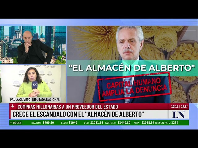 Crece el escándalo con el "almacén de Alberto"; la palabra de Paula Oliveto