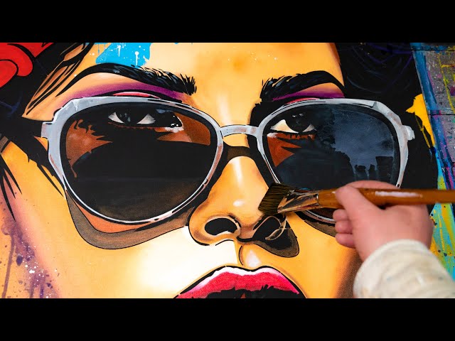 From Stencil to Vibrant Canvas 🎨✨ | Urban Heartbeat | Painting Demo