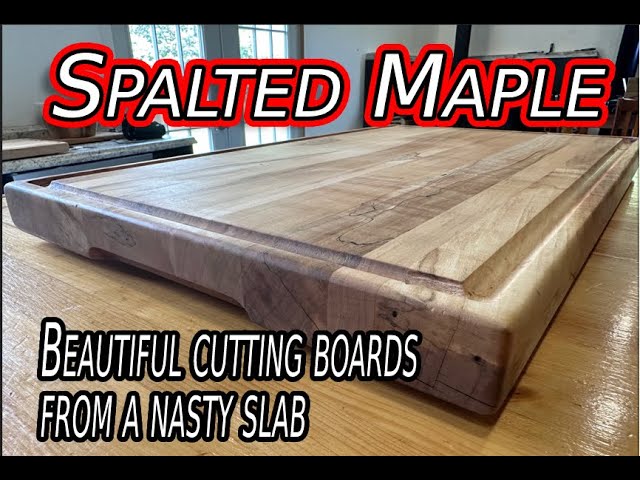 GORGEOUS Spalted Maple Cutting Boards from a NASTY Live Edge Slab || How to Make a Cutting Board