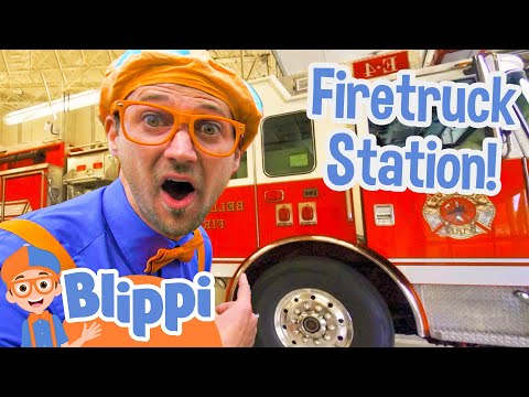 Blippi Explores Fire Trucks for Children | Blippi Fire Truck Song