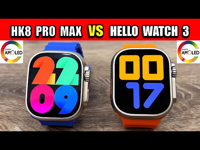 HELLO WATCH 3 vs HK8 PRO MAX - AMOLED Apple Watch ULTRA Clone Comparison