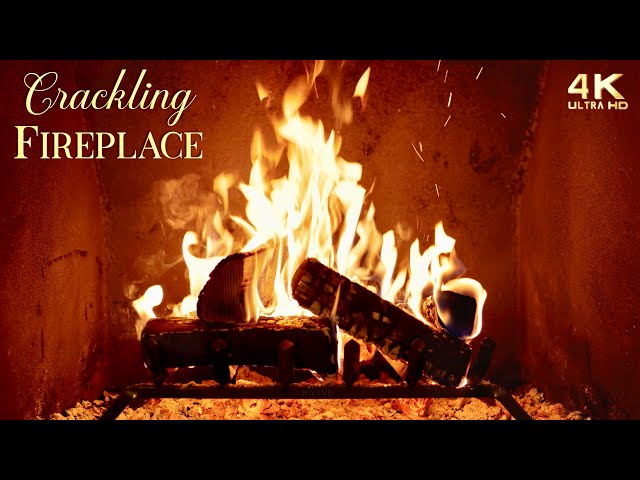 🔥 4K Crackling Fireplace Ambience 🔥 Cozy Christmas Fireplace Sounds