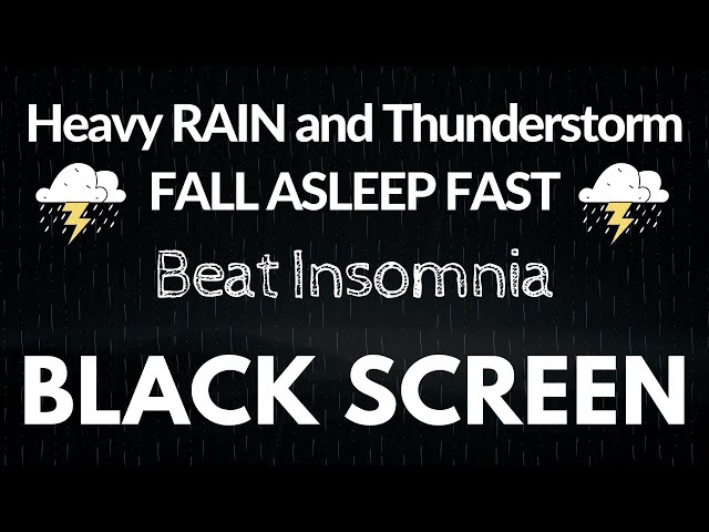 10 hours ⛈ Heavy Rain and Thunderstorm on Fall Asleep Fast | Relaxation - Study | Beat Insomnia