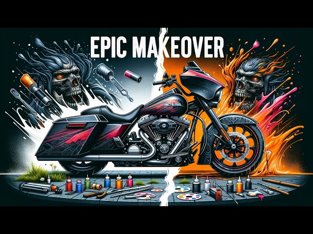 EPIC MAKEOVER / Transforming a Harley : Exclusive bagger kit and custom paint !