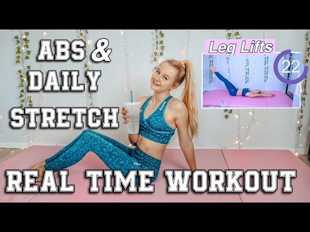 REAL-TIME WORKOUT ROUTINE ABS & DAILY STRETCHES | MaVie Noelle