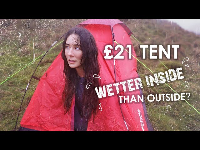 Mountain Camping with my £21 Tent • Staying Warm & Dry with Questionable Shelter