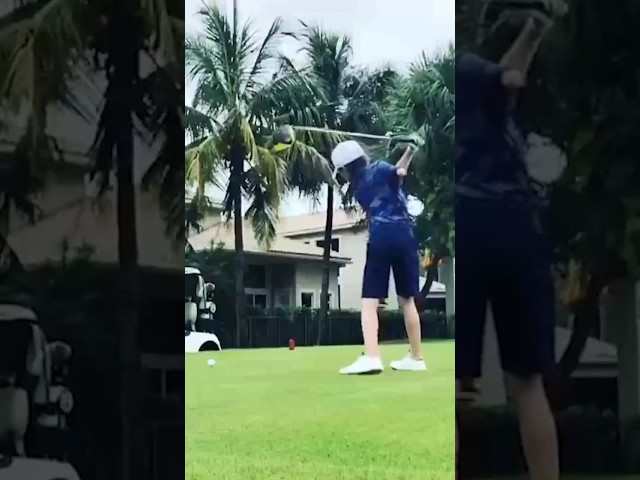 Young lad's INSPIRATIONAL golf swing! 💪
